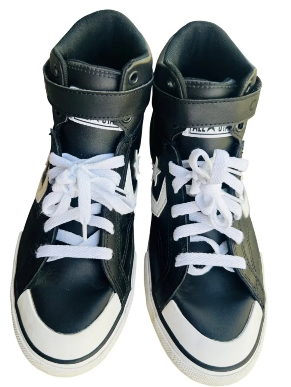 Converse Kids Pro Blaze Strap Black White High-Top Sneakers Size 5.5 US